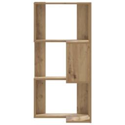 Berkfield Home Elegant Corner Bookcase 3-Tier Artisian Oak 50x50x102 cm Engineer in Brown - Size: 50 x 50 x 102 cm - thumbnail 5