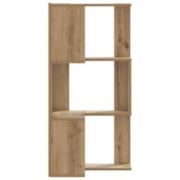 Berkfield Home Elegant Corner Bookcase 3-Tier Artisian Oak 50x50x102 cm Engineer in Brown - Size: 50 x 50 x 102 cm - thumbnail 4