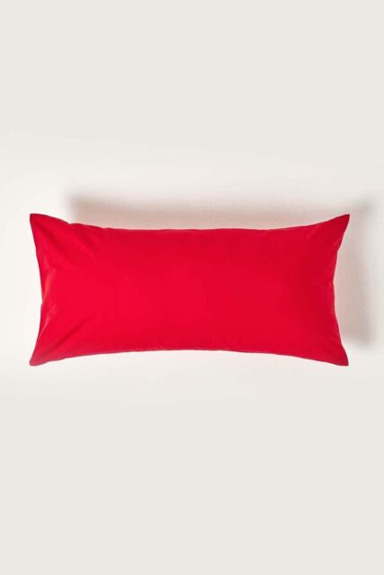 Homescapes Continental Egyptian Cotton Pillowcase 200 TC, 40 x 80 cm in Red - image 1