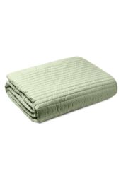 Bianca 'Quilted Lines' Bedspread in Green - thumbnail 3