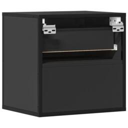 Berkfield Home Wall-mounted Bedside Cabinets 2 pcs Black 40x31x39.5 cm - thumbnail 8