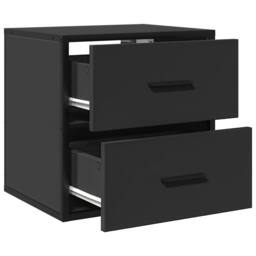 Berkfield Home Wall-mounted Bedside Cabinets 2 pcs Black 40x31x39.5 cm - thumbnail 9