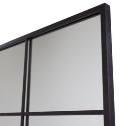 Charles Bentley Large Industrial Window Mirror L120 x D2.5cm x W80cm Black - thumbnail 5