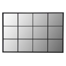 Charles Bentley Large Industrial Window Mirror L120 x D2.5cm x W80cm Black - thumbnail 3