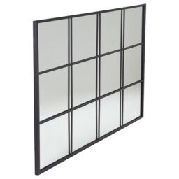 Charles Bentley Large Industrial Window Mirror L120 x D2.5cm x W80cm Black - thumbnail 2