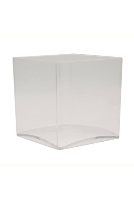 KDMD Square Acrylic Vase 12cm 3 Pack in Clear - image 1