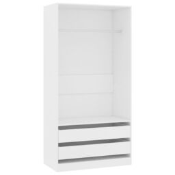 Berkfield Home Wardrobe White 100x50x200 cm Engineered Wood - Size: 100 x 50 x 200 cm - thumbnail 2