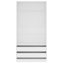 Berkfield Home Wardrobe White 100x50x200 cm Engineered Wood - Size: 100 x 50 x 200 cm - thumbnail 3