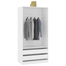 Berkfield Home Wardrobe White 100x50x200 cm Engineered Wood - Size: 100 x 50 x 200 cm - thumbnail 4