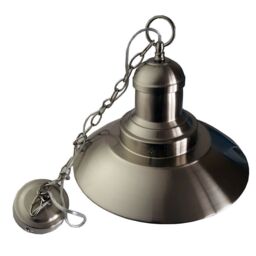 Loops Hanging Ceiling Pendant Light Satin Nickel & Glass Industrial Lamp Bulb Holder in Metallics - thumbnail 5