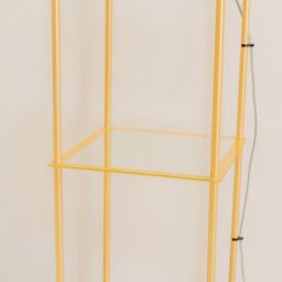 ValueLights Gobie Metal Frame with Glass Storage Shelf Floor Lamp in Gold - thumbnail 3