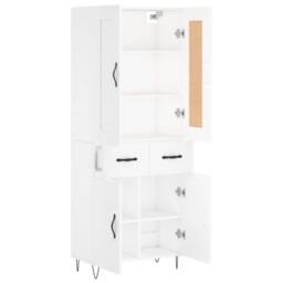 Berkfield Home Highboard White 69.5x34x180 cm Engineered Wood - thumbnail 4