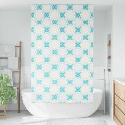 Berkfield Home Shower Roller Blind 130x240 cm Fabric Width 126 cm in Blue - thumbnail 2