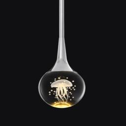 NIVOR 5W LED Globe Rod Teardrop Crystal Pendant Lighting Chrome Warm Light in Metallic Silver - thumbnail 5