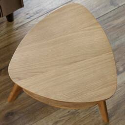 Cheshire Lugano Oak Triangular Side Table With Shelf in Natural Oak in Brown - thumbnail 8