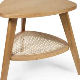 Cheshire Lugano Oak Triangular Side Table With Shelf in Natural Oak in Brown - thumbnail 4