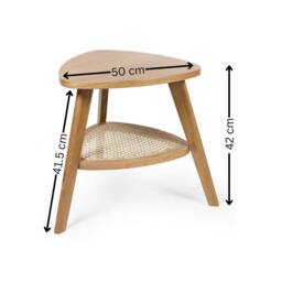 Cheshire Lugano Oak Triangular Side Table With Shelf in Natural Oak in Brown - thumbnail 9