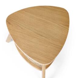 Cheshire Lugano Oak Triangular Side Table With Shelf in Natural Oak in Brown - thumbnail 3