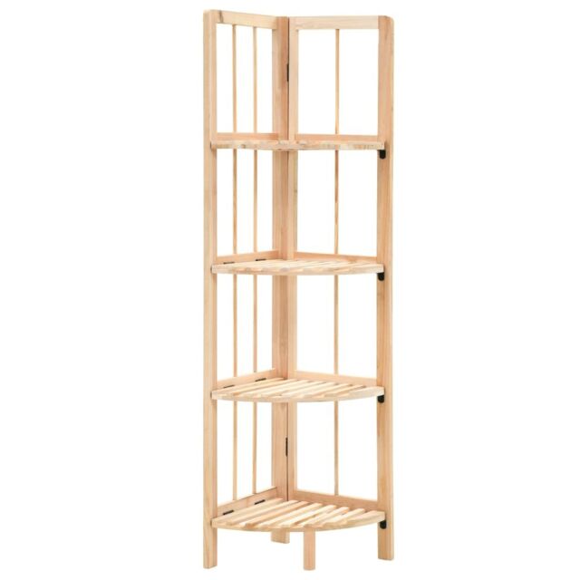 Berkfield Home Corner Shelf Cedar Wood 27x27x110 cm in Beige - Size: 27 x 27 x 110 cm - image 1
