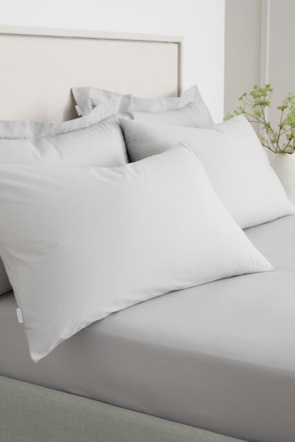 Bianca '200 Thread Count Cotton Percale' Standard Pillowcase Pair in Grey - image 1