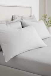 Bianca '200 Thread Count Cotton Percale' Standard Pillowcase Pair in Grey - thumbnail 1