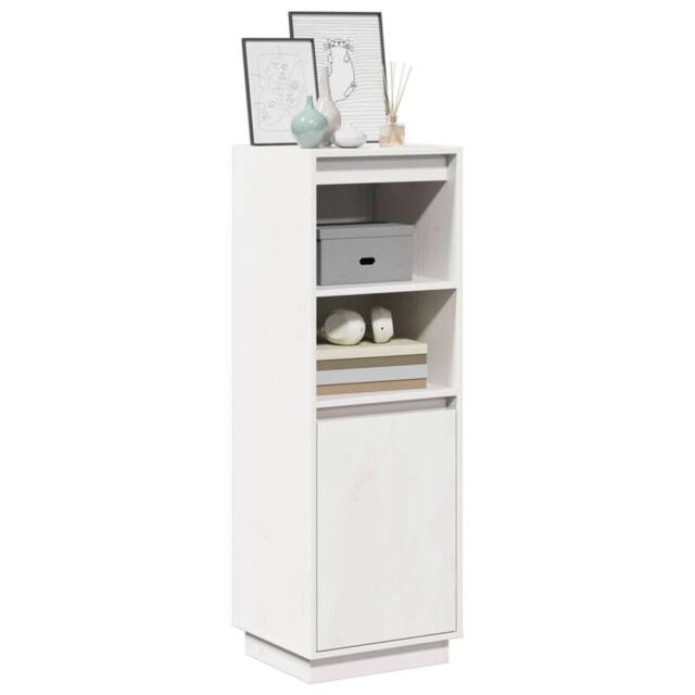 Berkfield Home Highboard White 37x34x110 cm Solid Wood Pine - Size: 37 x 34 x 110 cm - image 1