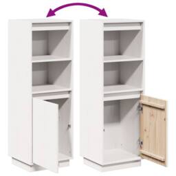 Berkfield Home Highboard White 37x34x110 cm Solid Wood Pine - Size: 37 x 34 x 110 cm - thumbnail 8