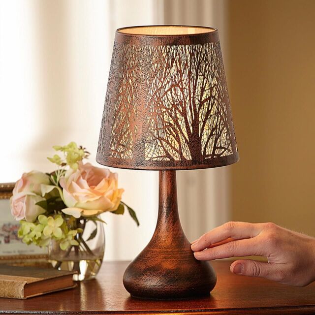 mysmartbuy Tree Design Touch Operated Lamp - Mains Powered Bronze Effect Decorative Light with 4 Stage Dimmer Function - H28 x 17cm Diameter - image 1