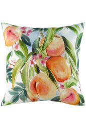 Evans Lichfield Fruit Peach Hand-Painted Watercolour Printed Cushion - Size: 43 cm x 43 cm - thumbnail 1