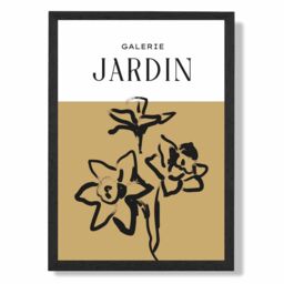 ARTZE Yellow Daffodil Boho Sketch Floral Framed Print SIZE: A3 with Black Frame - Size: A4 - thumbnail 1