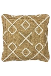 Furn Roolu Contrast Braided Jute Cushion in Natural - Size: 45 cm x 45 cm - thumbnail 1