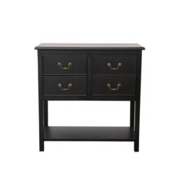 Melody Maison Black 4 Drawer Chest Console Table With Shelf - Briggs Range
