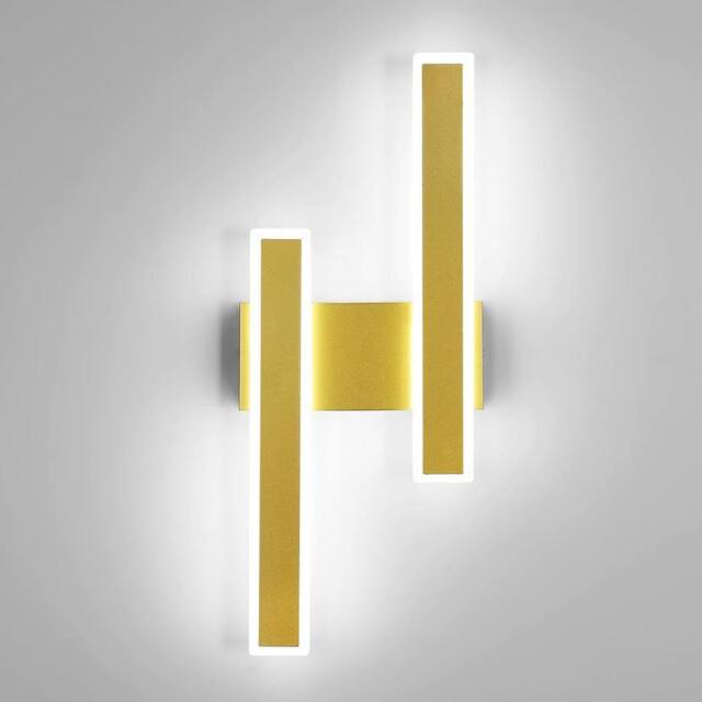 COMELY Indoor Wall Lights, 32W Modern Acrylic Gold Wall Lights, Cool White - image 1