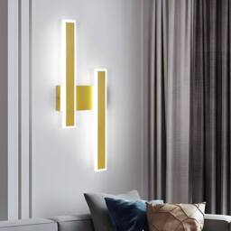 COMELY Indoor Wall Lights, 32W Modern Acrylic Gold Wall Lights, Cool White - thumbnail 2