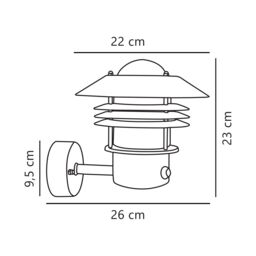 Nordlux Industrial Outdoor Wall Light Black Metal E27 Weatherproof - Mains Powered, IP54 - thumbnail 3