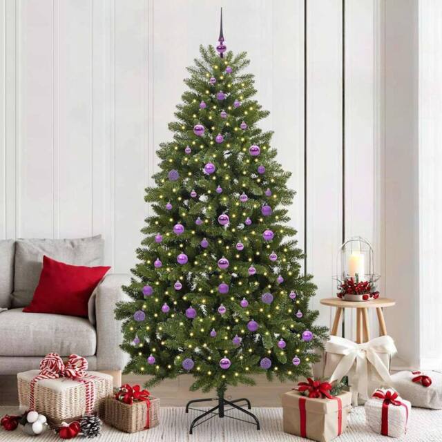 Berkfield Home Artificial Christmas Tree with Stand Green 210 cm PVC & Metal - image 1