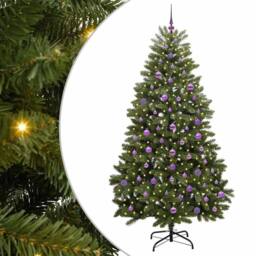 Berkfield Home Artificial Christmas Tree with Stand Green 210 cm PVC & Metal - thumbnail 2