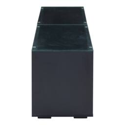 Merax Black High Gloss LED TV Stand for TV up to 80 Inch with Glass Tabletop - thumbnail 8