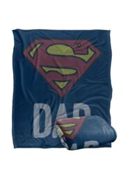 Warner Brothers Superman Logo Officially Licensed Silky Touch Super Soft Throw Blanket 152 x 127 cm in White - thumbnail 2