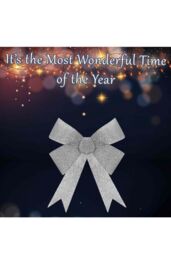 VFM e-Store Tinsel Bow Christmas Decoration X 1 37cm x 49cm x 13cm Silver - Size: 37 cm x 49 cm x 13 cm - thumbnail 3