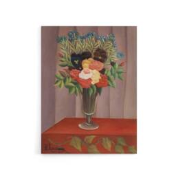 "Artery8 Bouquet of Flowers in a Vase Rousseau Vintage Canvas Wall Art - Size: W18"" x H24""" - thumbnail 1