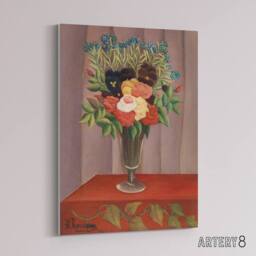 "Artery8 Bouquet of Flowers in a Vase Rousseau Vintage Canvas Wall Art - Size: W18"" x H24""" - thumbnail 2