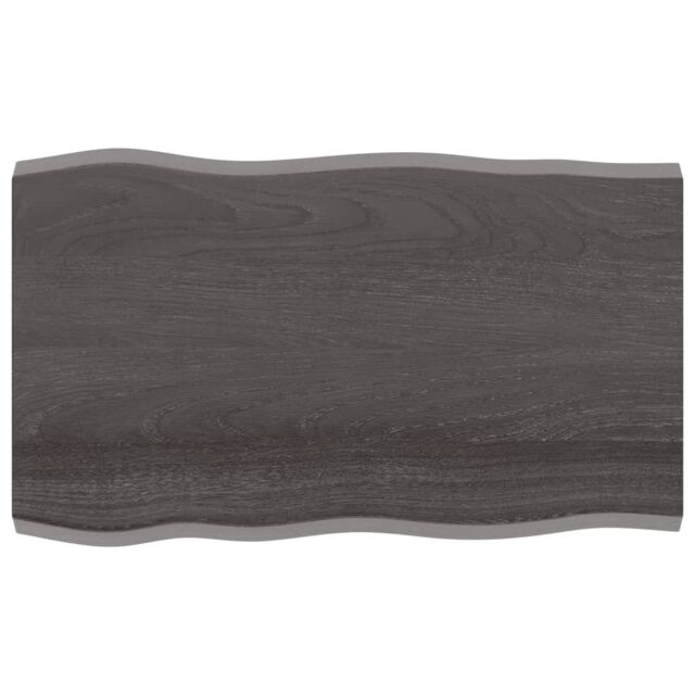 Berkfield Home Table Top Dark Grey 100x60x(2-4) cm Treated Solid Wood Live Edge in Brown - image 1