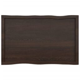 Berkfield Home Table Top Dark Grey 100x60x(2-4) cm Treated Solid Wood Live Edge in Brown - thumbnail 3