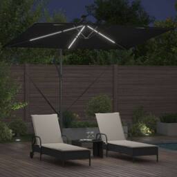 Berkfield Home Cantilever Banana Parasol with Lock Black 294 x 200 x 254 cm - thumbnail 4