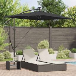 Berkfield Home Cantilever Banana Parasol with Lock Black 294 x 200 x 254 cm - thumbnail 2