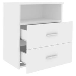 Berkfield Home Modern Bed Cabinet White 50x32x60 cm - Size: 50 x 32 x 60 cm - thumbnail 5