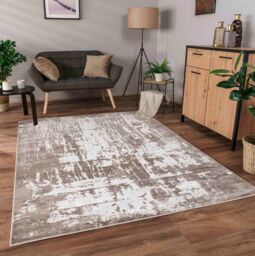 Desire Rugs Serenity Modern Abstract Abrasion Area Rug - Contemporary Style for Living Room, Bedroom or Hallway in Stone - Size: 160 cm x 230 cm - thumbnail 5