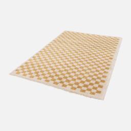 sweeek Mustard Yellow & Cream Interior Checkerboard Rug - Size: 160 cm x 230 cm - thumbnail 3