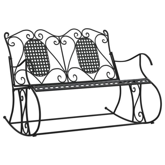 Berkfield Home 2-Seater Rocking Bench 113 cm Black Steel - image 1